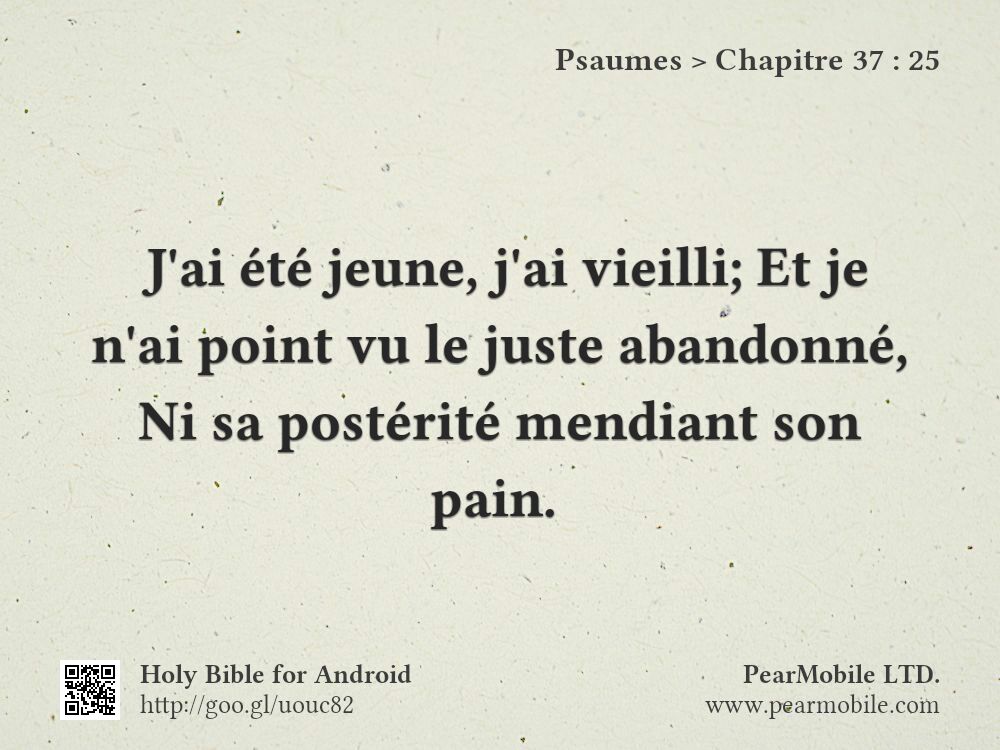 Psaumes, Chapitre 37:25